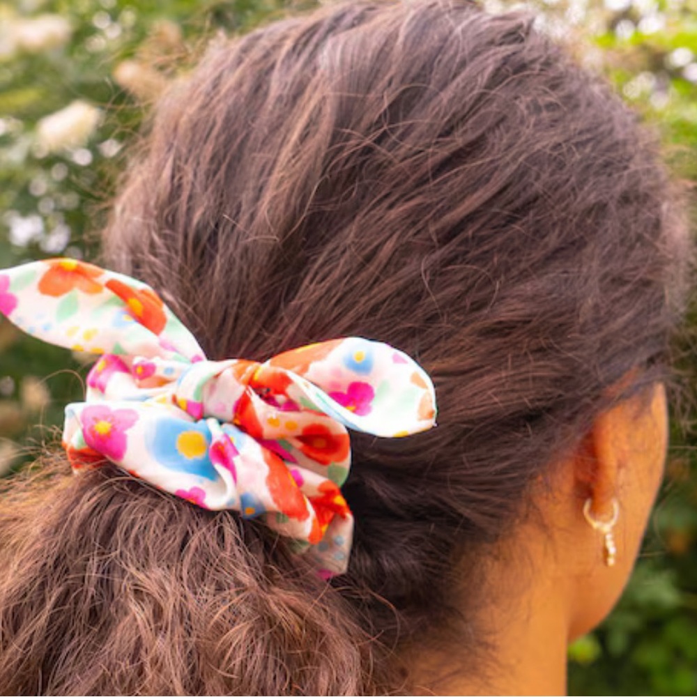Fashion Pink Heart Scrunchies Hair Scarf